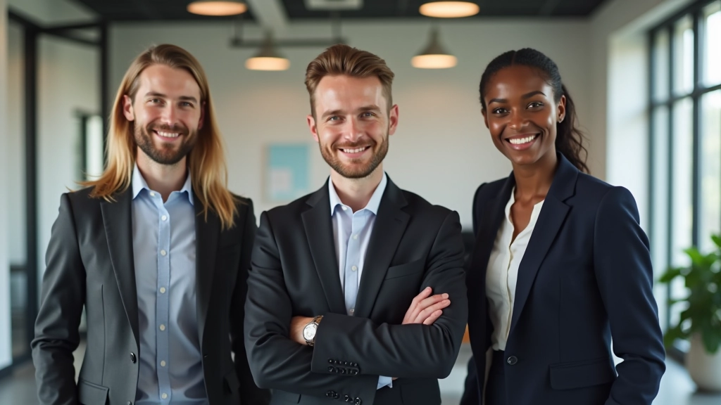 Equipe de especialistas em produtividade e gestão de tempo reunida em escritório moderno
